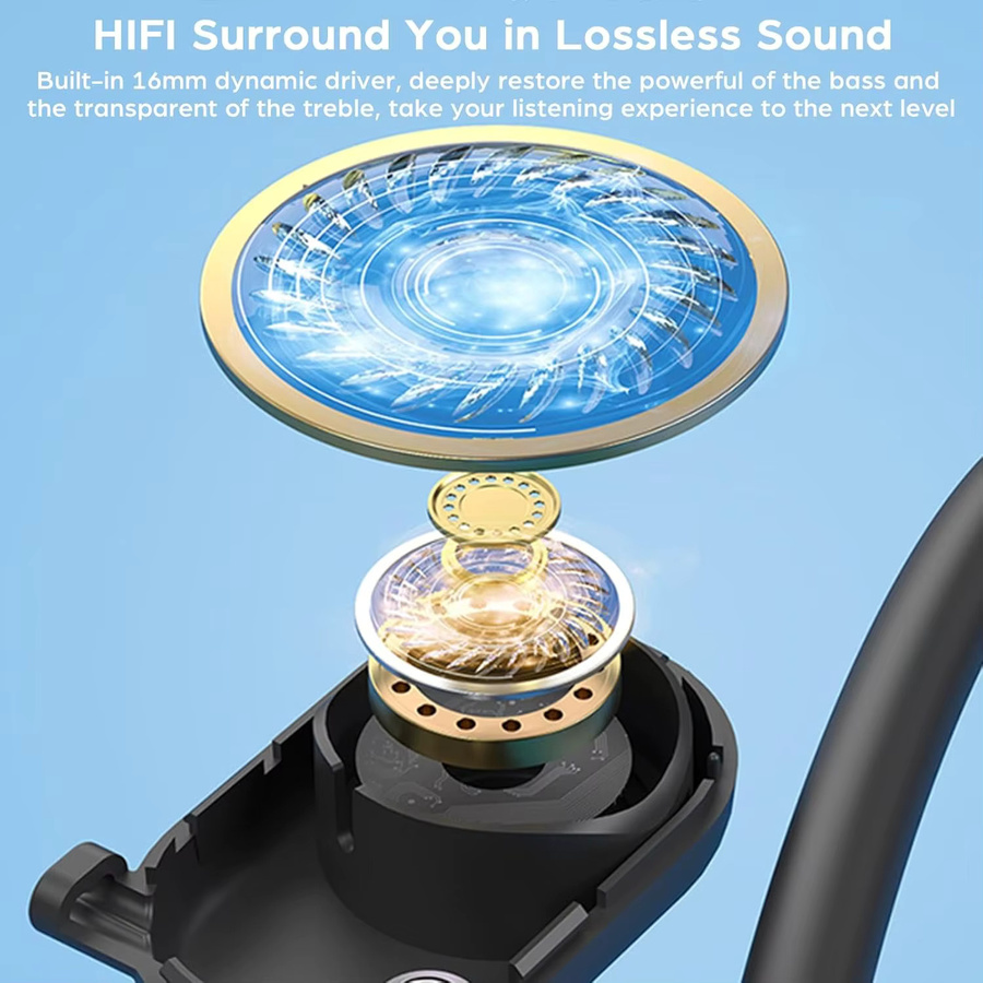 JINSERTA Open-Ear-Kopfhörer Typ C mit Luftleitung, HiFi-Sound und DSP-Rauschunterdrückung, Gaming-Headset mit Mikrofon in Schwarz - Bild 3