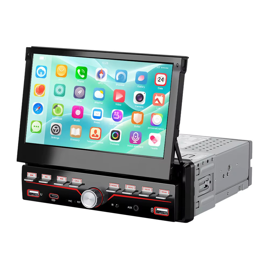 Podofo 7-Zoll 1Din Auto-MP5 Multimedia-Player mit ausfahrbarem IPS-Bildschirm, Bluetooth, Typ-C und Mirror Link in Schwarz - Bild 4