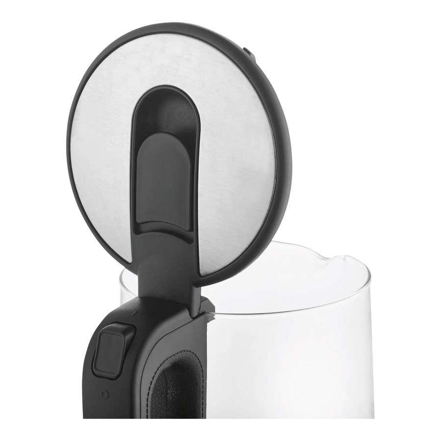 GOURMETmaxx Glas-Wasserkocher Style mit LED, 1,7 l, Schwarz/Silber, B/H/T: 15 x 24 x 21 cm - Bild 4