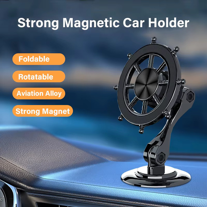 Magnetischer Auto-Handyhalter für das Armaturenbrett und die Lüftung, kompatibel mit Samsung und iPhone, in Schwarz oder Silber - Bild 2