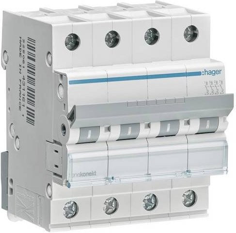 Hager MCN406 Leitungsschutzschalter 4polig 6A 400V - Bild 1