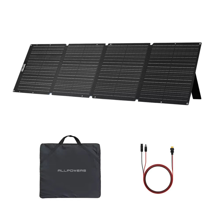 ALLPOWERS SOLAX SE200 Faltbares tragbares Solarpanel in Schwarz, 200 W Monokristallines Solarladegerät für Camping, Reisen und Wohnmobil - Bild 4