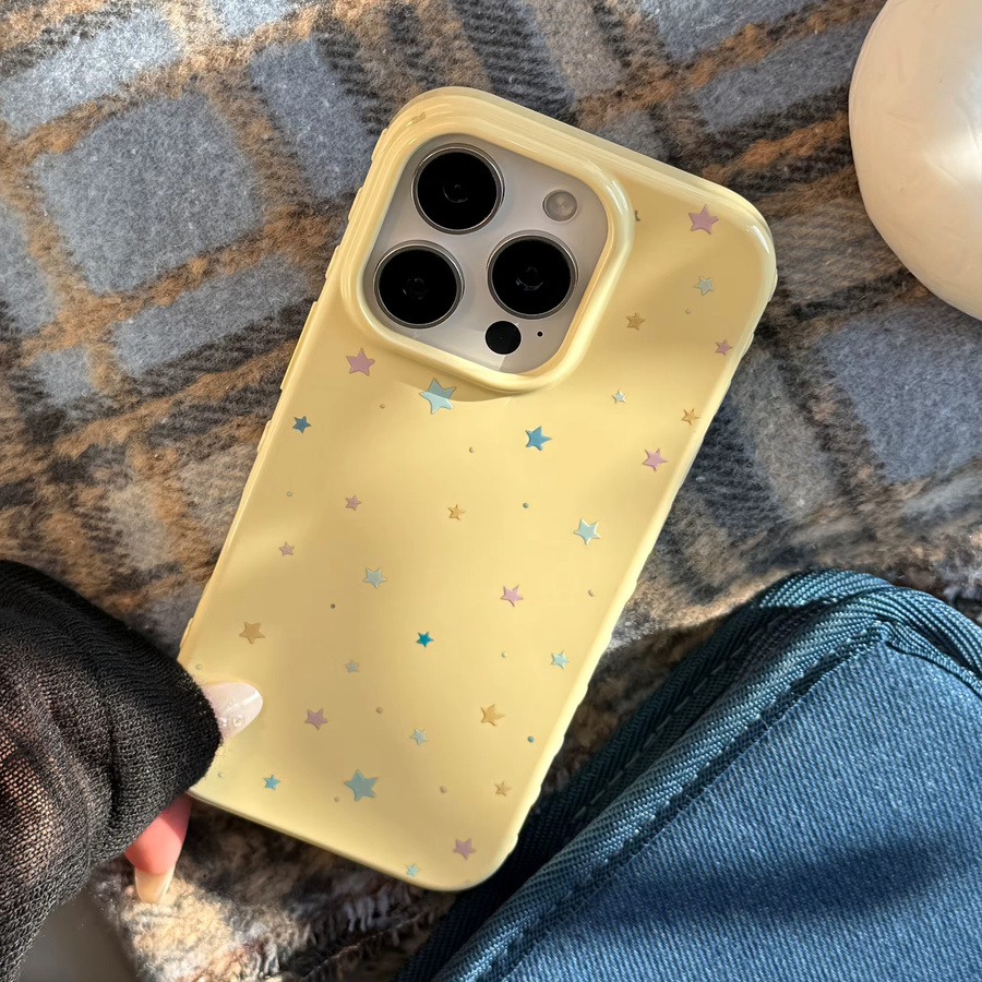 Stoßfeste iPhone Handyhülle mit buntem Sternenmuster in Multicolour für Apple iPhone 17 16 15 14 13 12 11 Pro Max - Bild 5