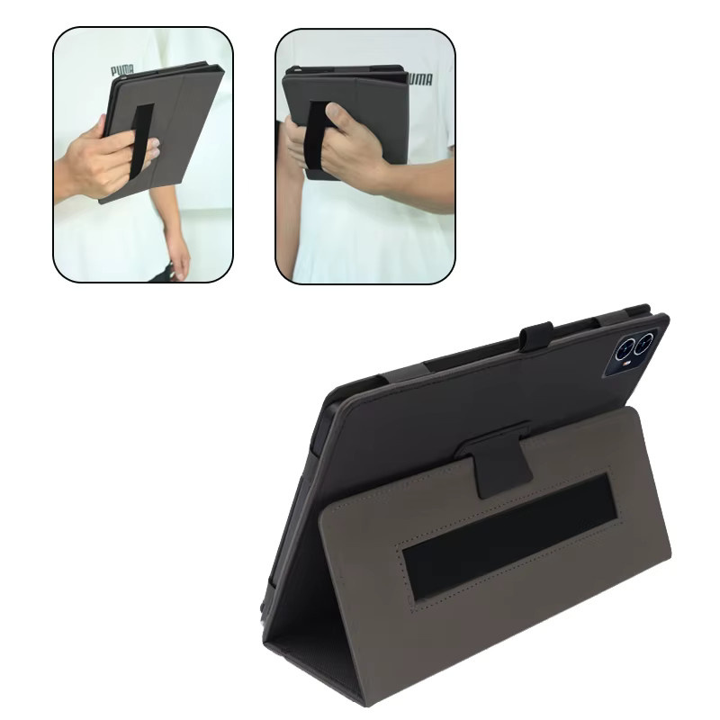 Teclast Hülle für T60 M50 Pro, magnetische Flip-Hülle mit faltbarem Tablet-Halter, stoßfeste Harttasche mit Stifthalter und Armband, Schwarz - Bild 2