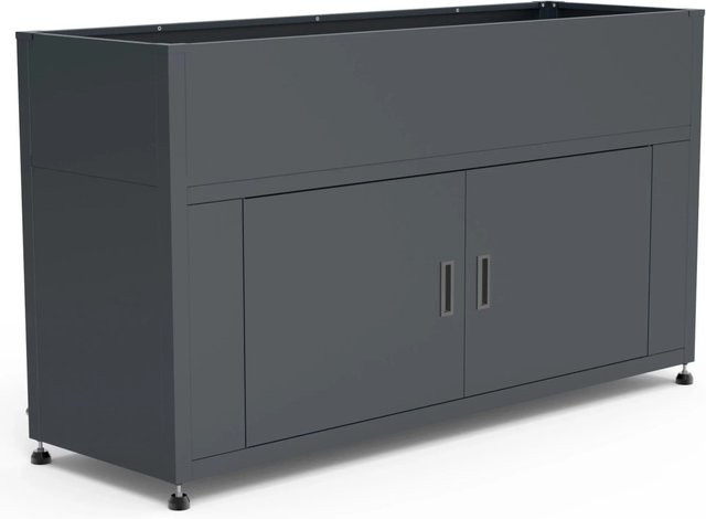 Osoltus Hochbeet aus Metall mit Stauraum in Anthrazit, B/T/H: 160 x 50 x 85 cm - Bild 1
