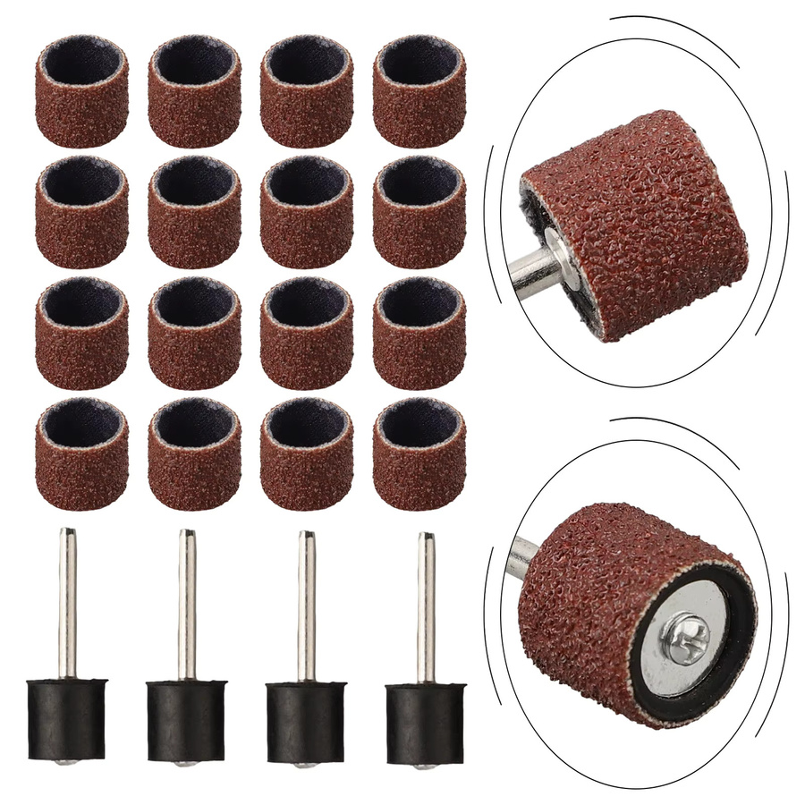 Vibratite Schleiftrommel-Set mit Stange und 25 Schleifringen für Holzbearbeitung, Körnung 40-320, 1/2 Zoll - Bild 2