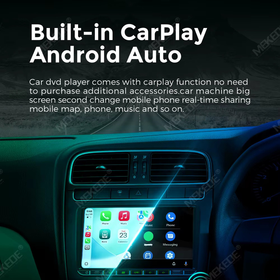 MEKEDE 9 Zoll Linux-System Kabelloses CarPlay und Android Auto Autoradio mit Bluetooth in Schwarz für Volkswagen VW Passat B6 B7 T5 Tiguan Touran Golf 5 Golf 6 Polo Skoda Octavia Fabia Seat Jetta Caddy - Bild 5