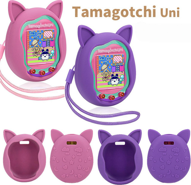Bandai Tamagotchi Uni Schutzhülle, Silikon, mit Katzenohren und Handschlaufe - Bild 1
