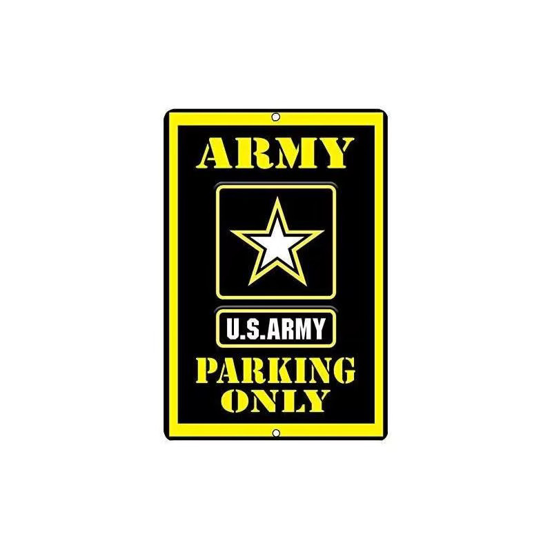 ZMKDLL Metall-Blechschild Tina R US Army Parking in Vintage-Look, Schwarz, Breite: 20,0 cm, Höhe: 14,0 cm - Bild 2