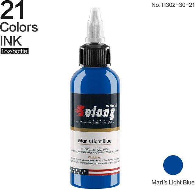 Solong Tattoo LLC Tattoo-Tinte Mari s Light Blue, 30 ml - Bild 1