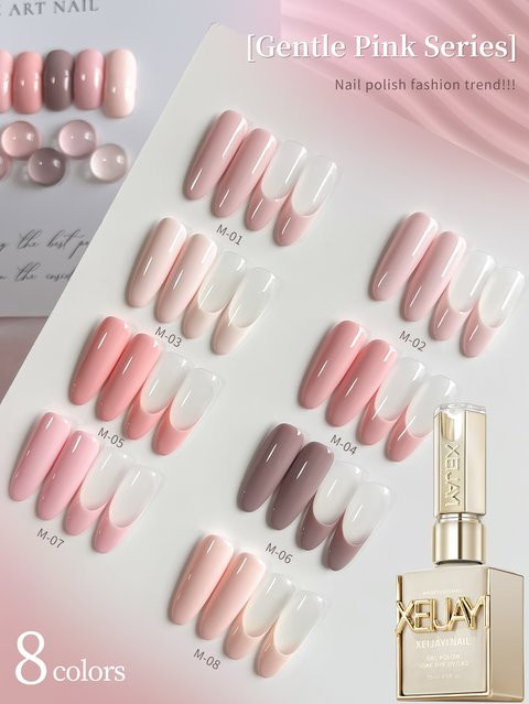 XEIJAYI Pink Series Gel-Nagellack-Set, Glänzend, 15 ml - Bild 1
