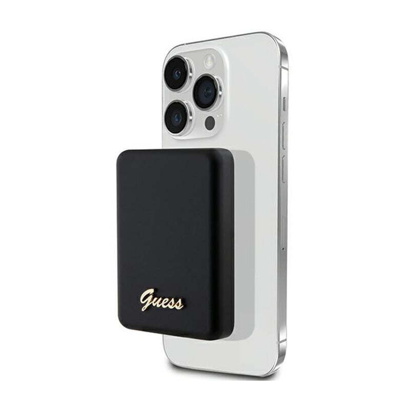 Guess Induktive Powerbank 5000mAh MagSafe mit Metall-Schriftzug-Logo in Schwarz - Bild 1