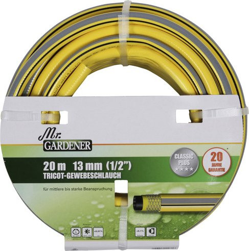 Mr. GARDENER Tricotgewebeschlauch Classic Plus in Gelb, Länge: 20 m, 1/2 Zoll - Bild 1