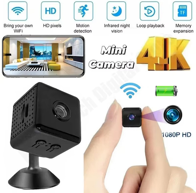 BMAD Mini-Kamera Schwarz mit WiFi, Bewegungserkennung und Nachtsicht für Baby- und Haustierüberwachung - Bild 1