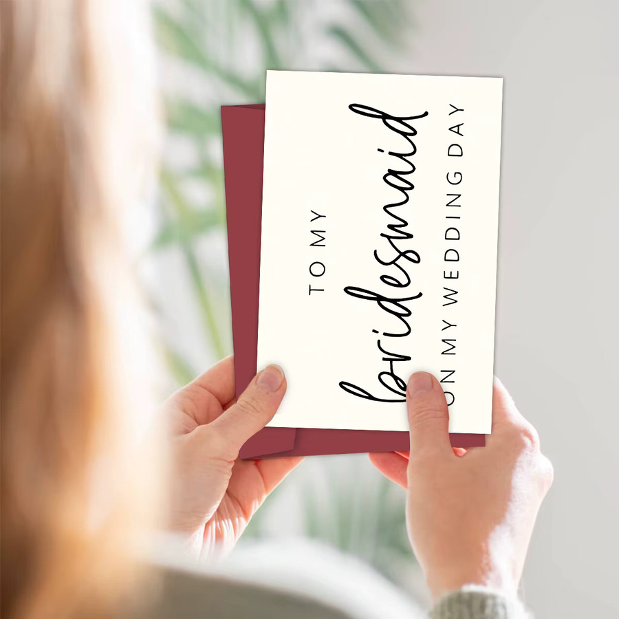 Hochzeitskarte für Brautjungfern in Weiß aus Papier - Bild 4
