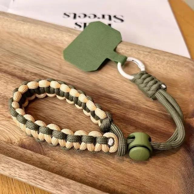 Binchi Outdoor Product Handgewebtes verstellbares Handy Universal Lanyard als Sicherheits-Anti-Fall-Seil für Sportarten in Grün - Bild 1