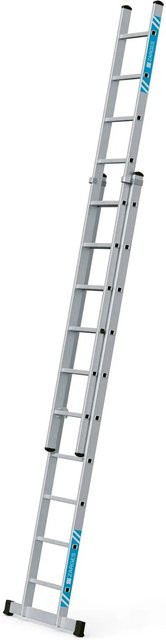 Zarges Everest 2E Schiebeleiter aus Aluminium in Silber mit 2x10 Sprossen und Rollbarkeit - Bild 1