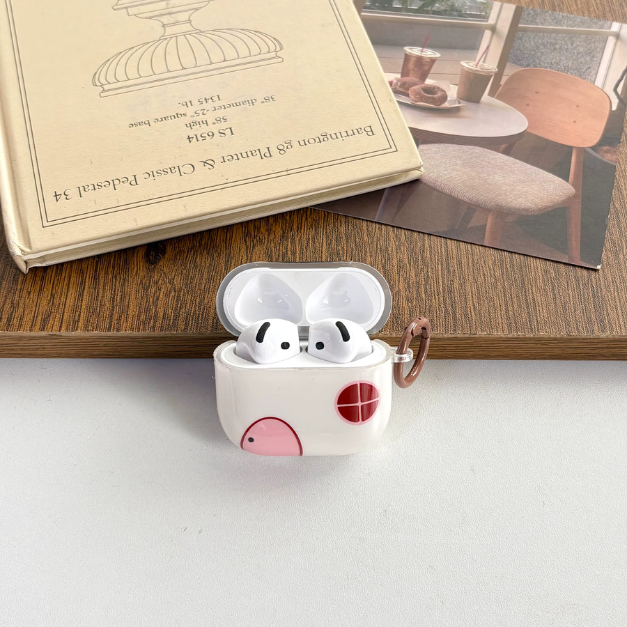 Schutzhülle mit Cartoon-Blumen- und Pilzhaus-Muster für Apple AirPods 1 2 3 4 Pro Pro 2 Pro 3 inklusive Anhänger, Mehrfarbig - Bild 3