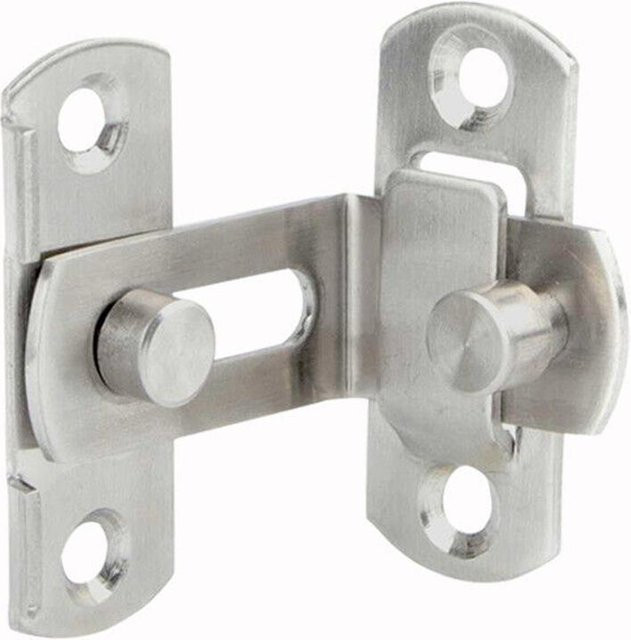 Türschlossschutz MH Riegelbolzen aus Edelstahl in Silber als 90-Grad-Kippriegel für Schiebetüren, Weinschränke und Schränke - Bild 1