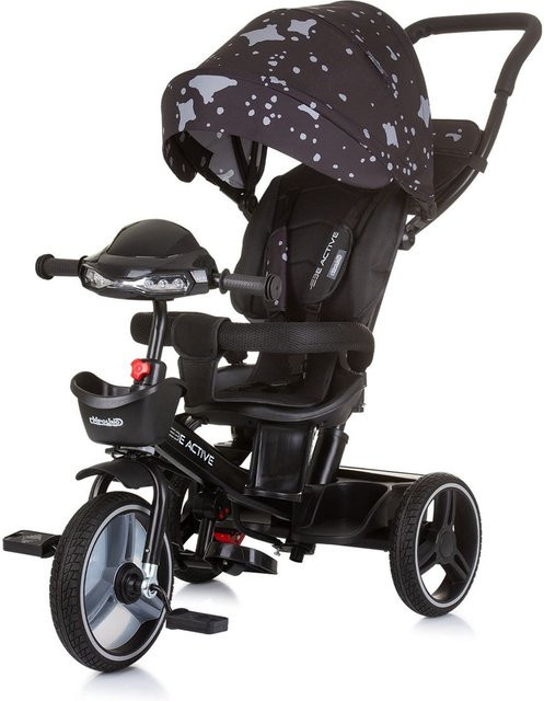 Chipolino Be Active 2 in 1 Dreirad Tricycle mit Schiebestange, Musik und Licht in Schwarz - Bild 1