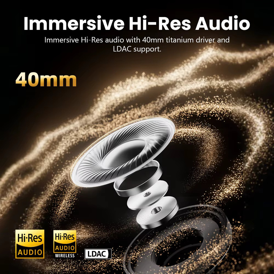 Edifier ES850NB Kabelloser Over-Ear-Kopfhörer mit Hybrid-ANC, Hi-Res LDAC und Bluetooth V5.4 in Schwarz oder Pink - Bild 2