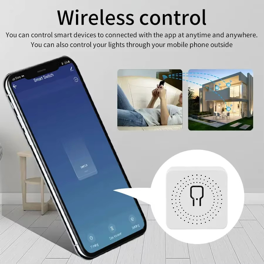 GGBEE WiFi Smart Switch Modul in Weiß mit Cozylife App, 2-Wege-Timer und Sprachsteuerung für Amazon Alexa und Google Assistant - Bild 4