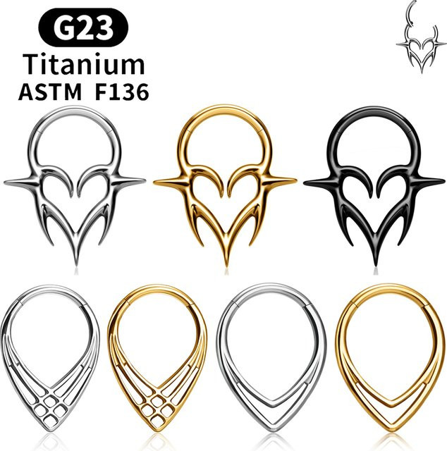 UHERA Nasenring Herz, Titan, Silber, Unisex, 16G - Bild 1