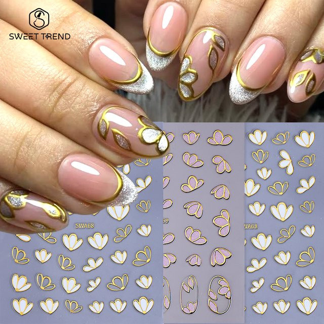SWEET TREND Nagelaufkleber, 3D Blumen-Design, Rosa, 2/3 Stück - Bild 1