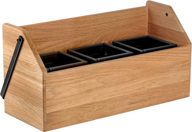 VEGA Getränkebox Esino mit Tropfschale und Kühlakku, eiche/schwarz, B/T/H: 16,8 x 45,8 x 22,0 cm - Bild 1