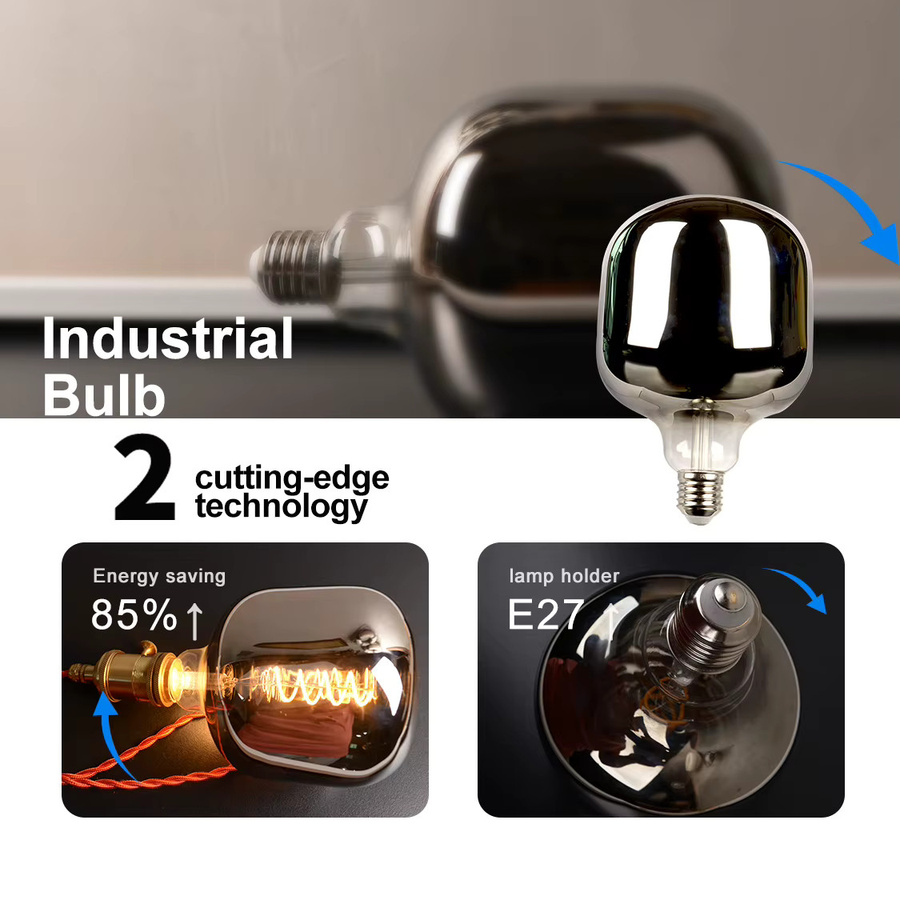 LIGHT HOUSE LED-Spiralglühbirne E27 in Spiegelgrau mit warmweißem Licht 2700K, 5W, 220-240V - Bild 1