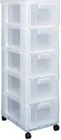 Really Useful Box Aufbewahrungsbox aus Kunststoff, transparent, 5 x 12 l - Bild 1