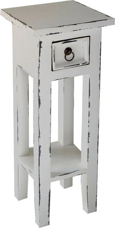 DELUKE Beistelltisch SILKE in Mahagoni und Weiß, B/T/H: 67 x 25 x 25 cm