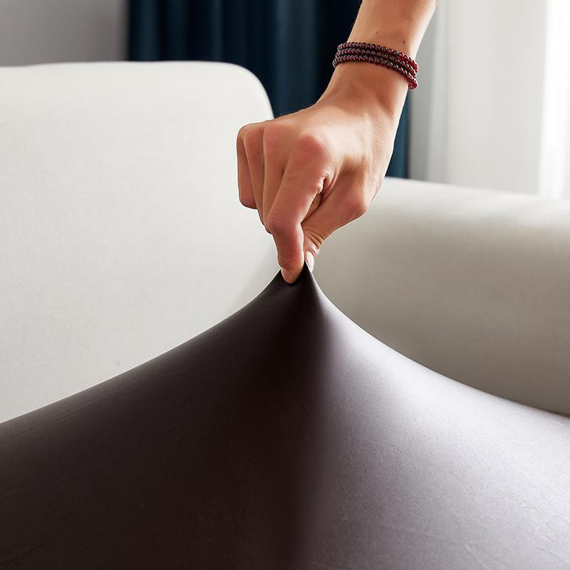 Yiran Furniture Ledersofa-Sitzkissenbezug aus Polyester, wasserdichter und dehnbarer Schonbezug für 1-Sitzer, grau, Breite: 50-65 cm - Bild 2
