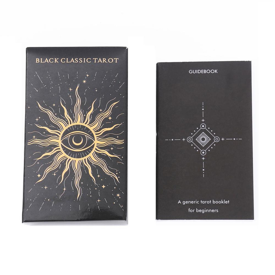 Schwarzes Klassisches Tarotkarten Deck Wahrsagungs Spiel Set mit Anleitung - Bild 4