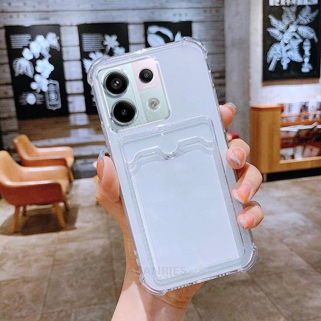 Transparente Handyhülle mit Kartensteckplatz für Xiaomi Redmi Note 13 12 11 Pro 10 12s 11s 10s 9 Mi 12T 13T und Poco X6 X5 X3 mit NFC-Unterstützung - Bild 1