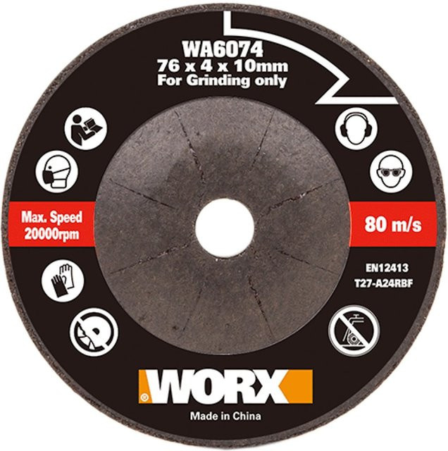 Worx Schruppscheibe für Akku-Mini-Winkelschleifer, Grau, Durchmesser: 76,0 mm - Bild 1