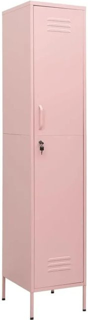 vidaXL Schließfachschrank aus Stahl in Rosa mit Schloss und Regalböden, B/T/H: 35 x 46 x 180 cm - Bild 1