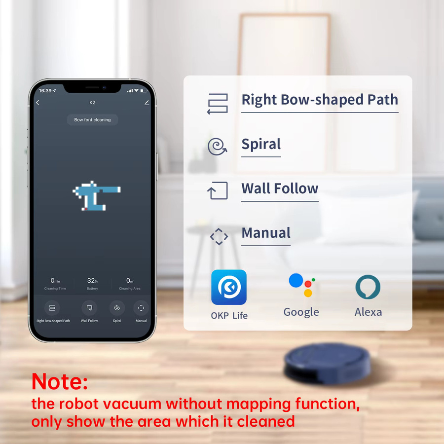 Lefant M210 Pro+ Roboter-Staubsauger mit 4000 Pa Saugkraft, App- und Wi-Fi-Steuerung sowie Smart-Home-Integration von OKP - Bild 3
