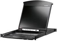 ATEN KL1516AiM-AXA-XG 16 Port KVM-Konsole mit KVM-Switch für Rack-Einbau in Schwarz mit USB und Ethernet/LAN sowie VGA Auflösung 1600 x 1200 Pixel - Bild 1