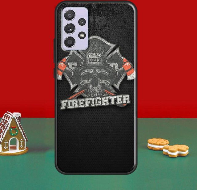 Feuerwehr Helden Handyhülle für Samsung Galaxy A52 A12 A22 A32 A42 A72 A51 A71 A50 A70 A41 A31 A11 A21S A52S in Schwarz - Bild 1
