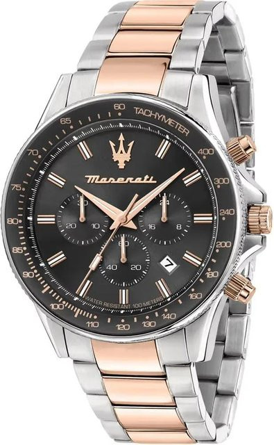 Maserati Chronograph, Edelstahl, Roségold, Quarz, 44 mm, Herren - Bild 1