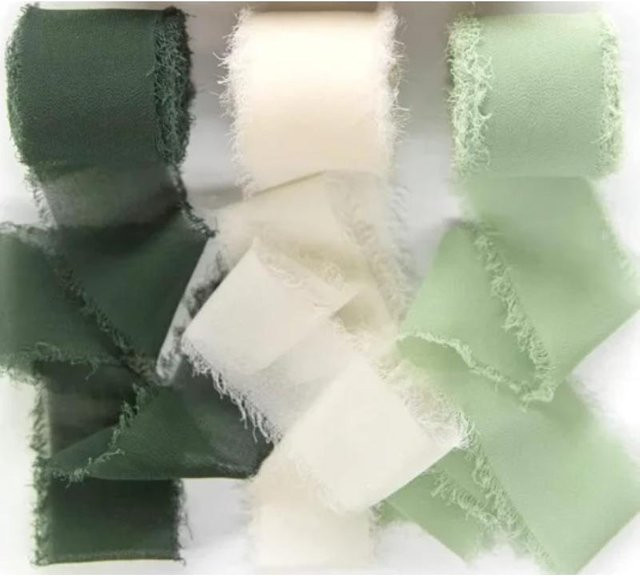 3 Rollen Chiffonband Set in Mehrfarben für Hochzeitsdekoration und Schleifen, 3 x 5 Meter aus Polyester - Bild 1