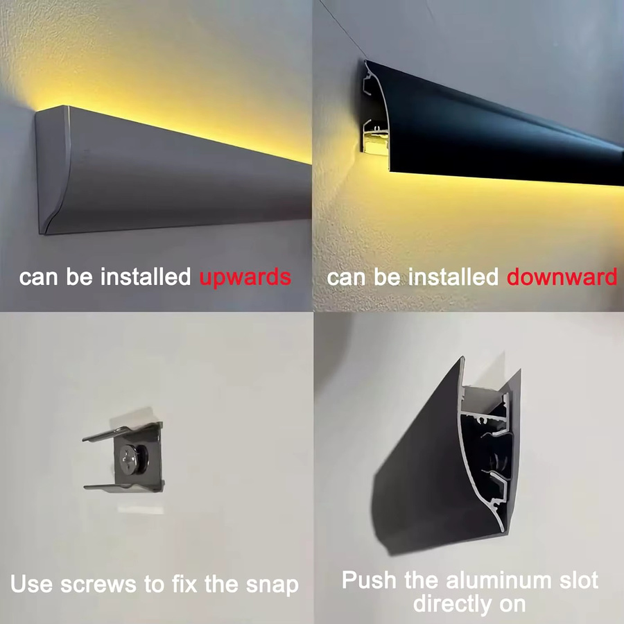 Khelse LED-Aluminiumprofil für Deckenmontage als Up-Down Wall Wash Beleuchtung in Weiß - Bild 4
