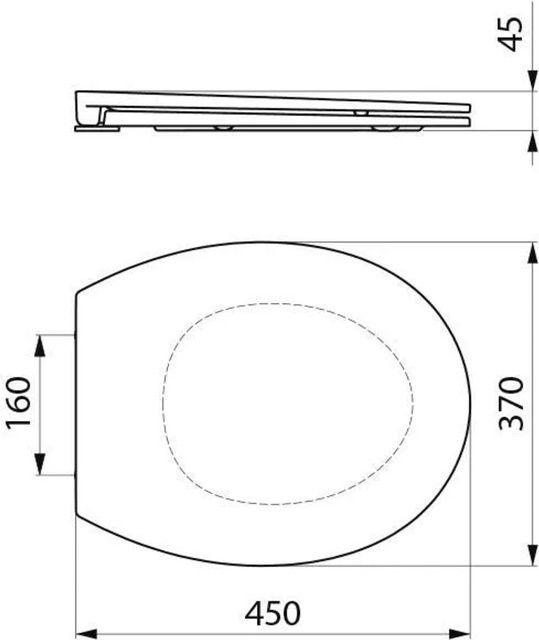 Delabie WC-Sitz Slim BCN aus Duroplast mit Deckel in Schwarz, B/T/H: 46,0 x 37,0 x 5,5 cm - Bild 1