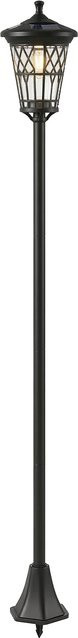 Outsunny Set mit 2 Solar-Gartenleuchten aus Edelstahl in Schwarz, höhenverstellbare LED-Außenleuchten mit 2 Helligkeitsstufen und IP44 wasserfest, B/T/H: 23,5 x 23,5 x 186 cm - Bild 1