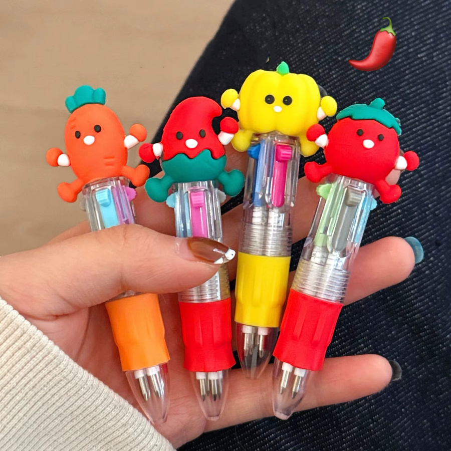 Niedlicher Cartoon-Gemüse Mini-Vierfarben-Kugelschreiber in Mehrfarbig für Studenten und Planer - Bild 4
