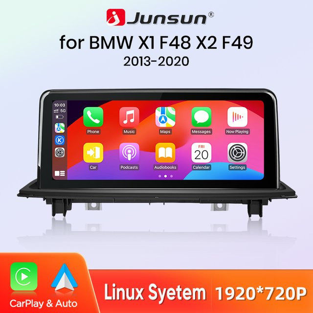 Junsun Multimedia Player mit Linux System für BMW X1 F48 und X2 F49 (2013-2020) inklusive Wireless CarPlay, Android Auto und Bluetooth in Schwarz - Bild 1