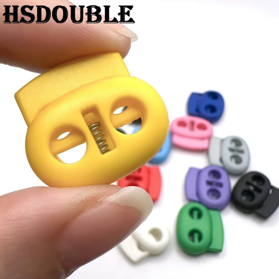 12 Stück HSDOUBLE Kordelverschluss-Stopper aus Kunststoff in Schwarz als Knebelclip und Blockhalter für Kordelzug, Lanyards und Paracord-Seile - Bild 4