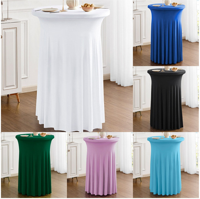 EVENTSDECOR Elastische Tischdecke für Hotel und Bar in Weiß, Rund, Plain Design - Bild 1