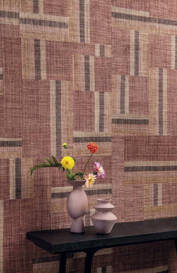 Omexco Tapete Boro AT72 in Braun und Multicolour mit abstraktem Design aus Vlies und Textil - Bild 1